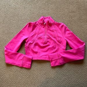 NWOT Lululemon Define Cropped Half Zip *Luon Sonic Pink